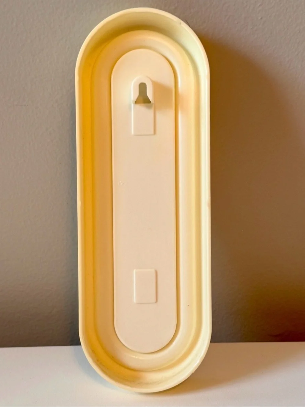 Vintage Yellow Cream Wall Thermometer